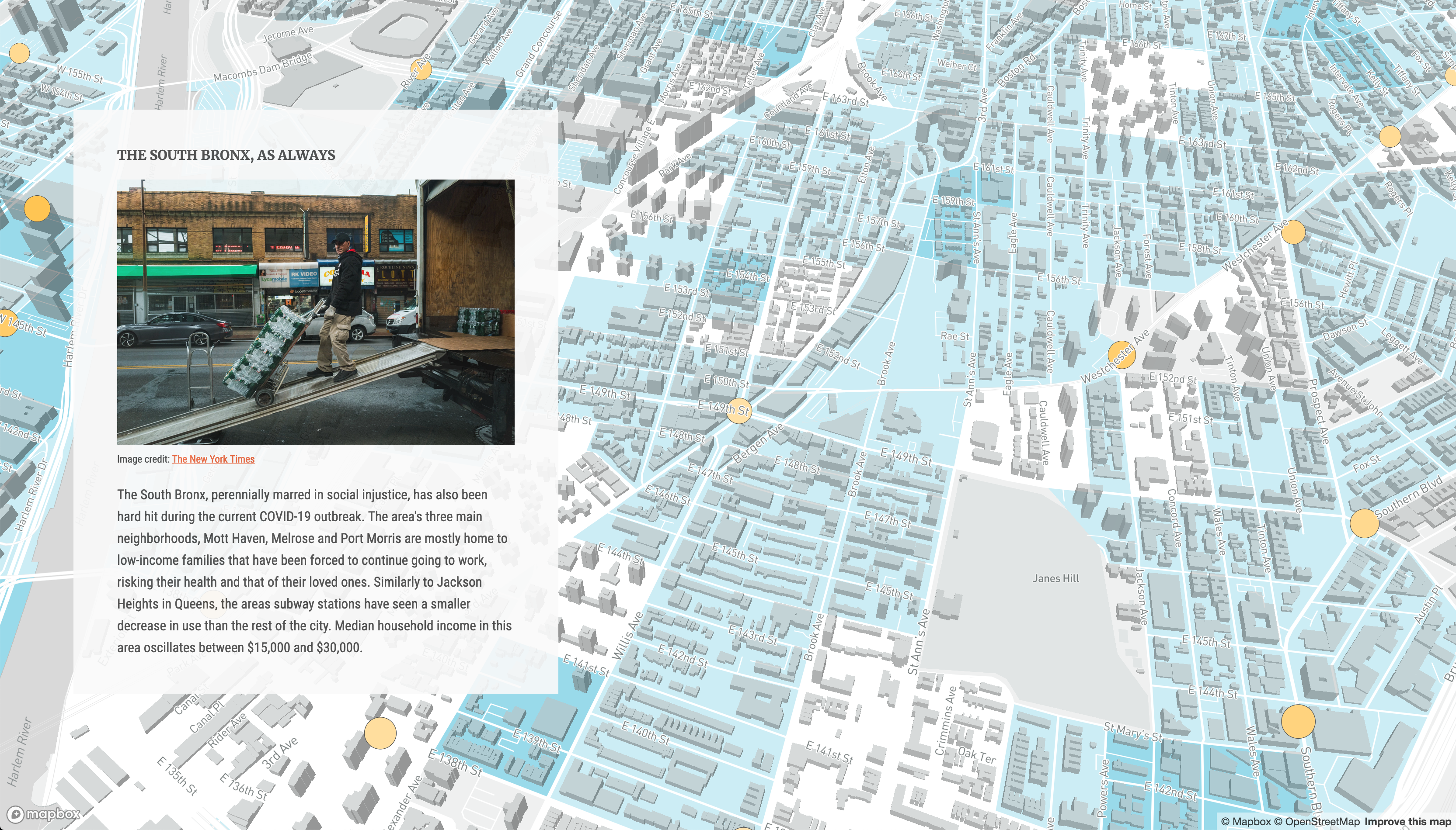 Screen shot of story map