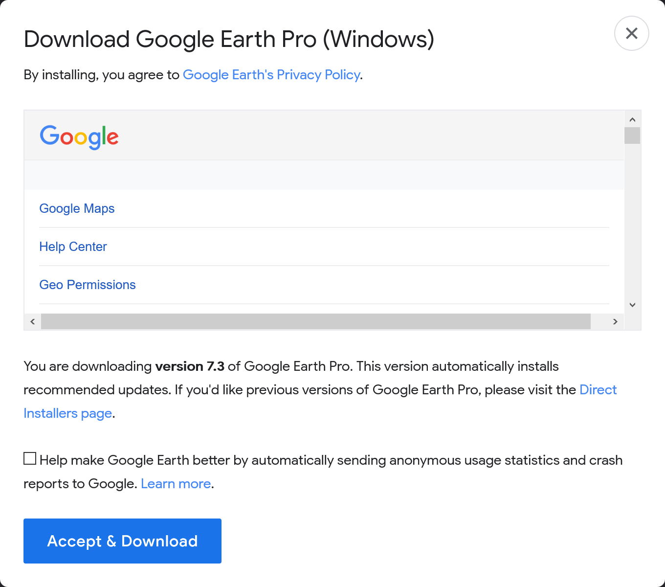 Google Earth Windows 1